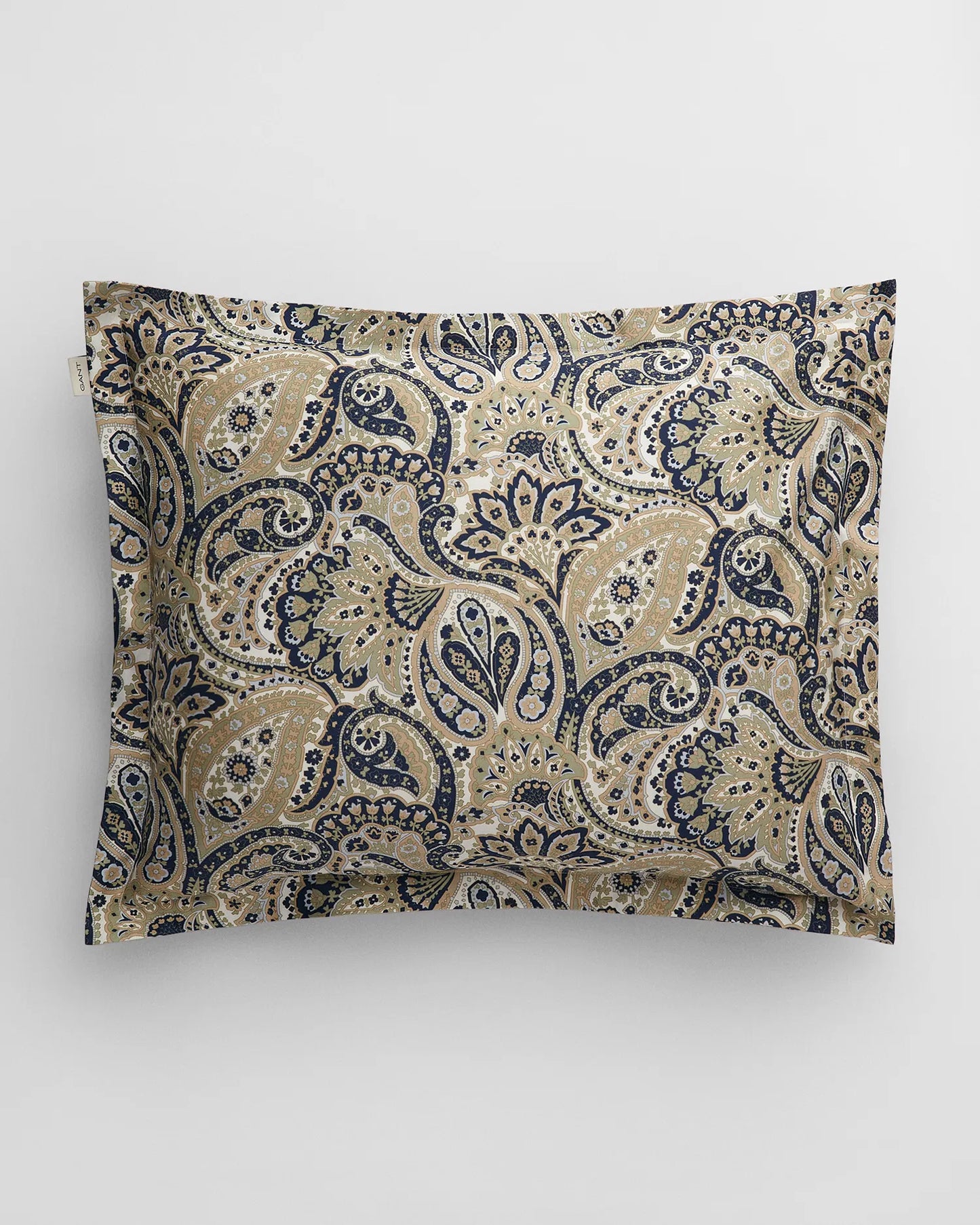 GANT Archive Paisley Print Pillowcase, Faded sage