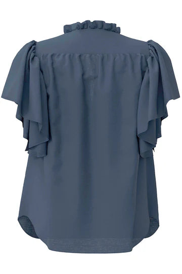 CO`COUTURE Hera SS Frill Topp, Ink