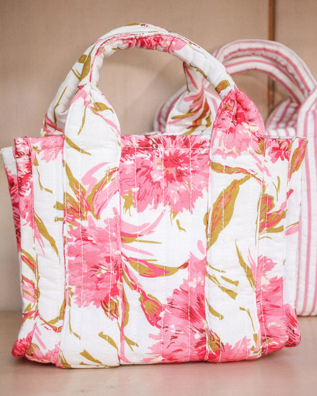 BY TIMO Tote Bag Small, Rosa blomst