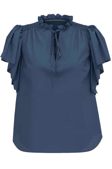 CO`COUTURE Hera SS Frill Topp, Ink