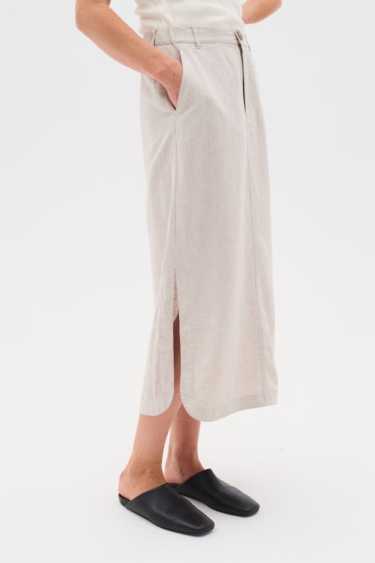 INWEAR Rimone Linskjørt, Haze melange