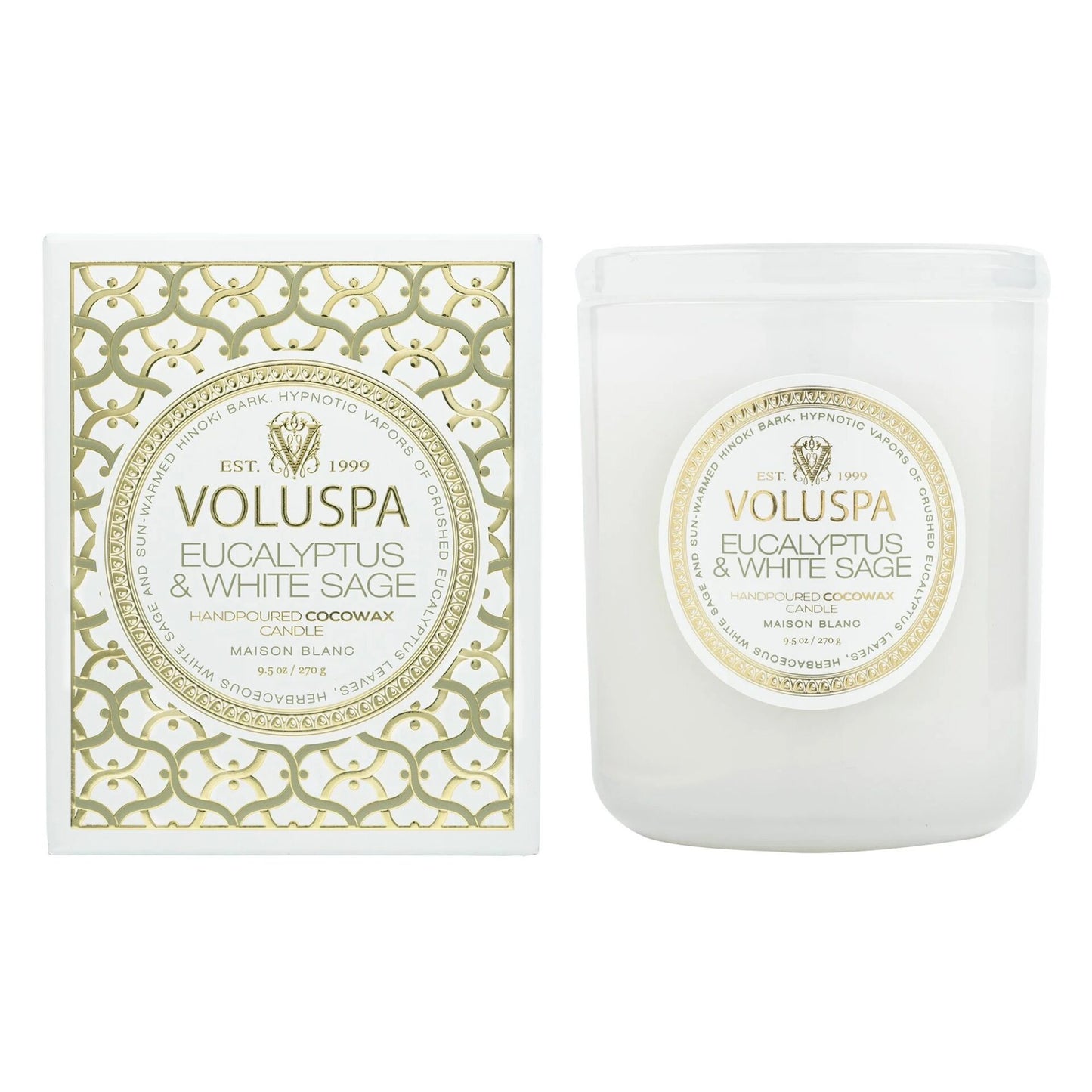 VOLUSPA Classic Boxed Candle, Eucalyptus & White Sage