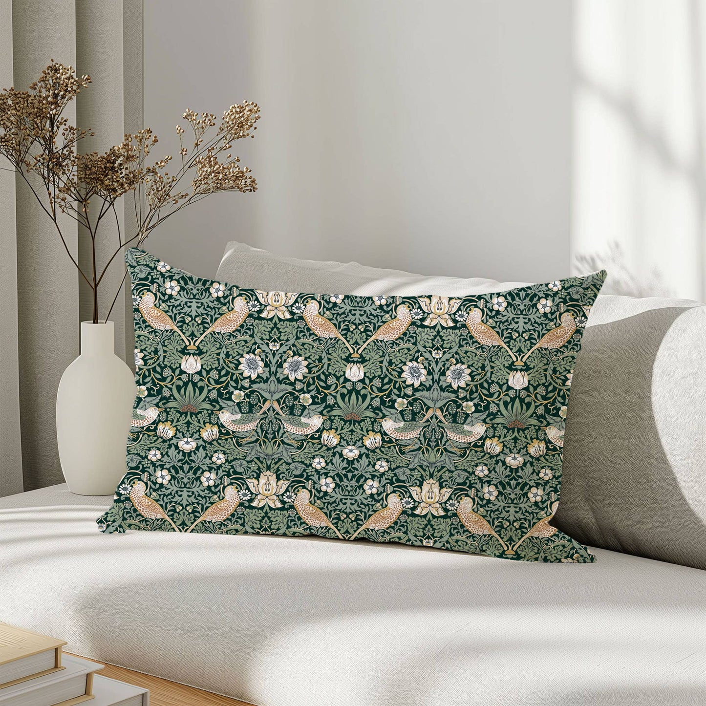 William Morris Strawberry thief putetrekk i lin, 50x50cm