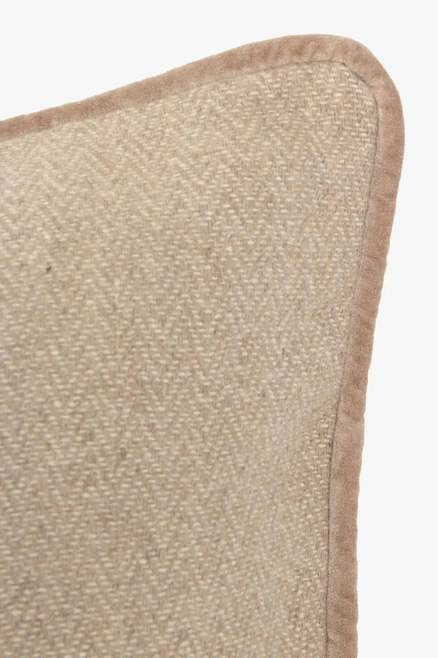 LAMA Putetrekk beige ull fiskeben m velvet kant 50