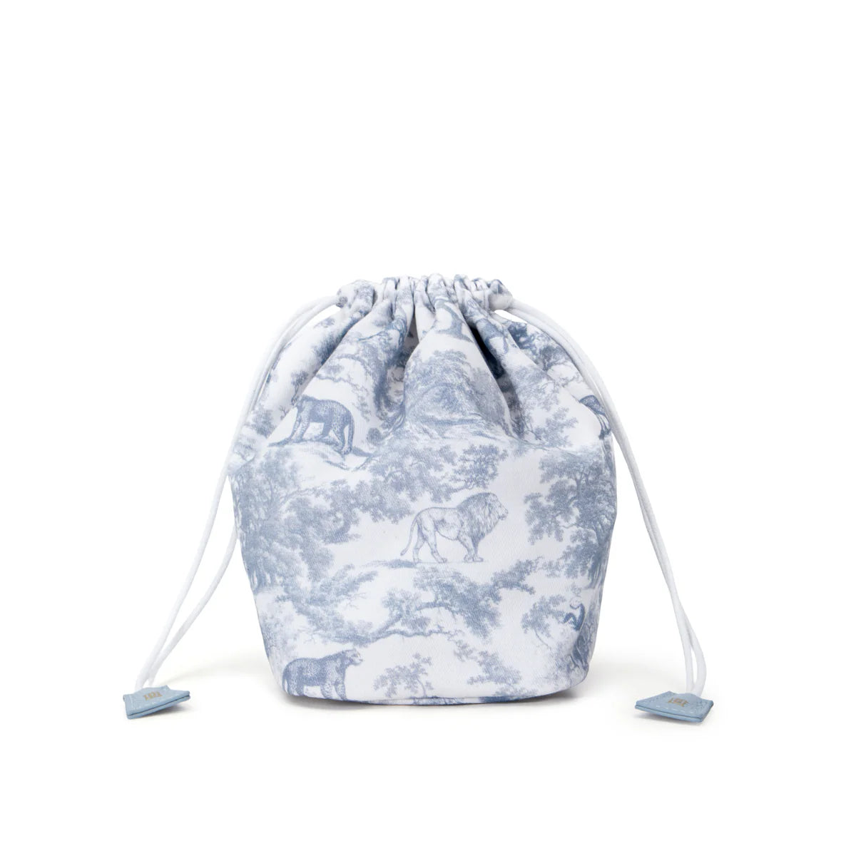 DARK leather bucket bag mini, light blue