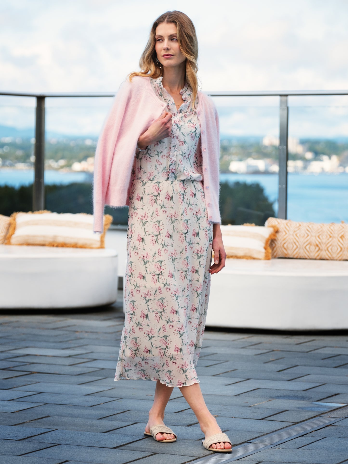 ANE MONE Eva Cardigan, Soft pink