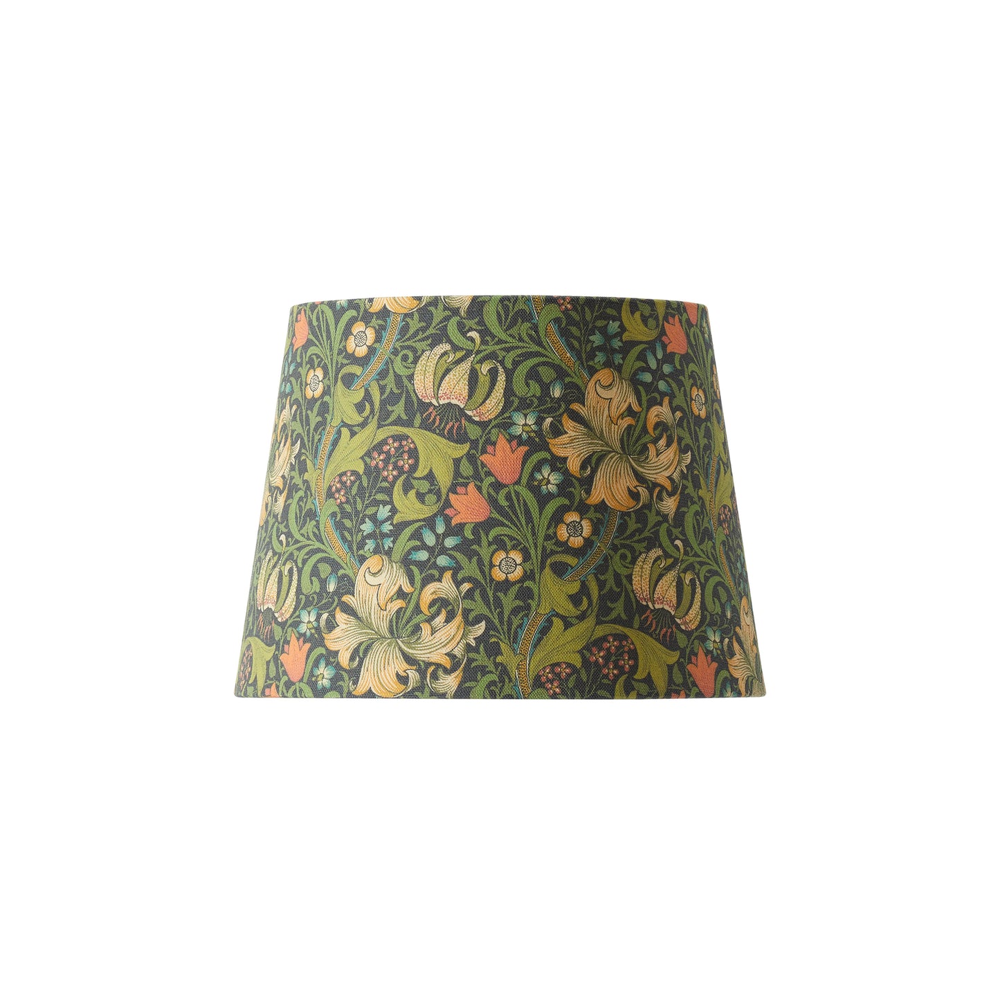 Lampeskjerm Qvist Classic Round, William Morris Golden Lily, svart, 18 cm