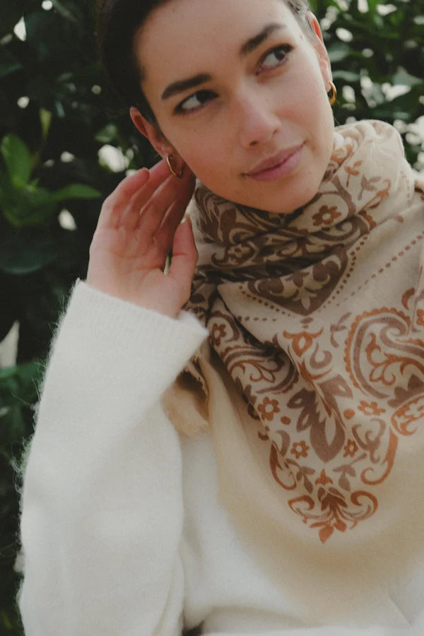 Maison Lecomte Flament, Scarf Bandana, Cashew