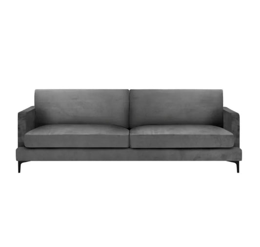 Sofa Montana 227cm x 89cm x 78 cm Velour Dark Grey