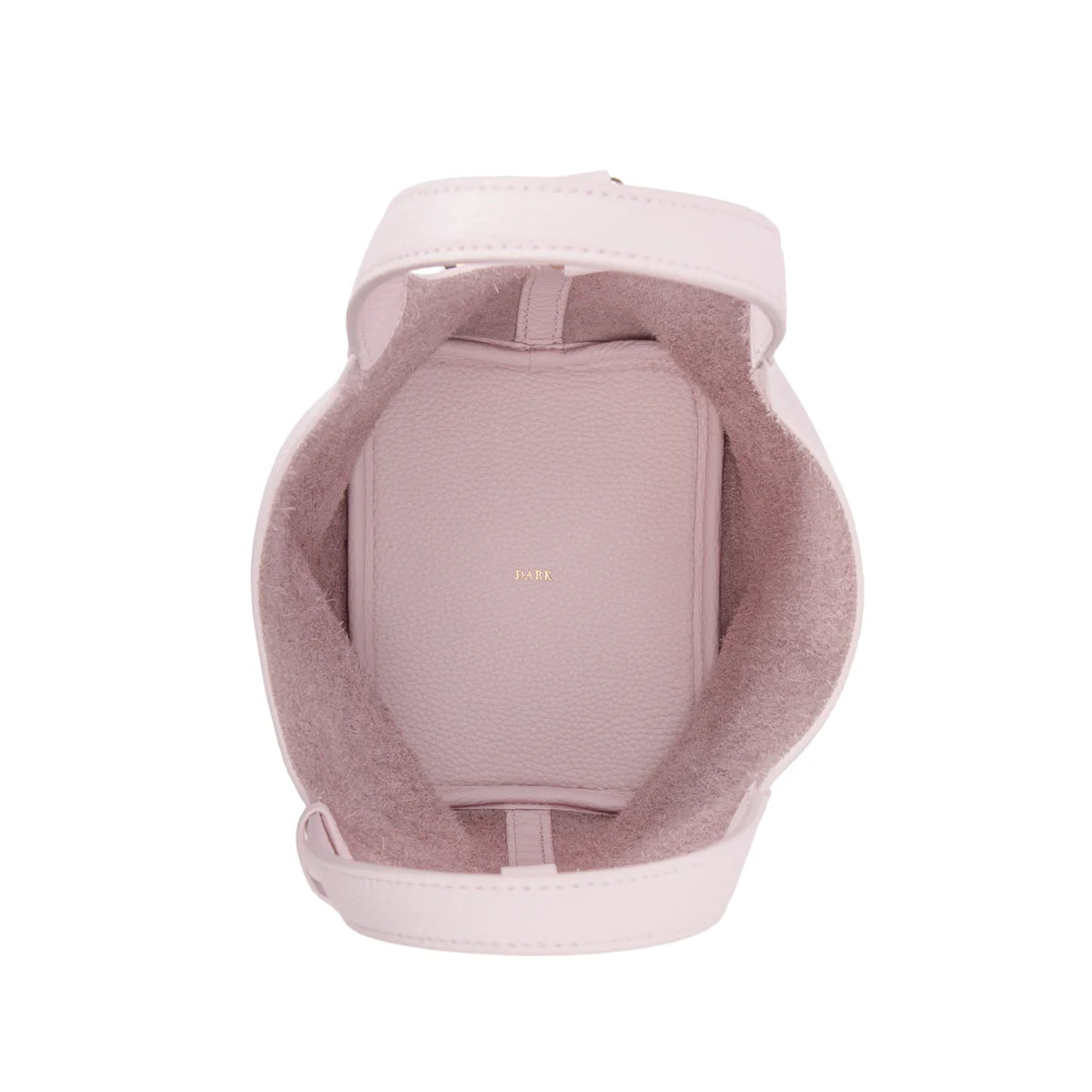 DARK leather bucket bag mini, pale rose