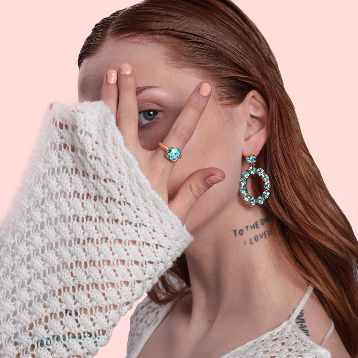 CAMILLA ØHRLING Camilla Swarovski earrings - Ocean blue
