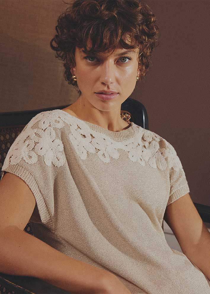 GUSTAV Odessa Topp, Beige