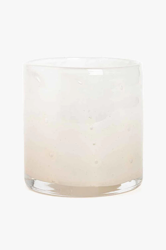 LAMA Lysholder i kremhvitt glass