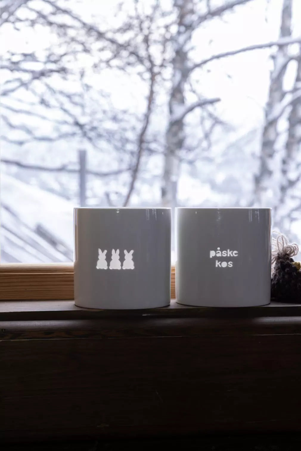 SØGNE hvit t-lysholder påske kos small