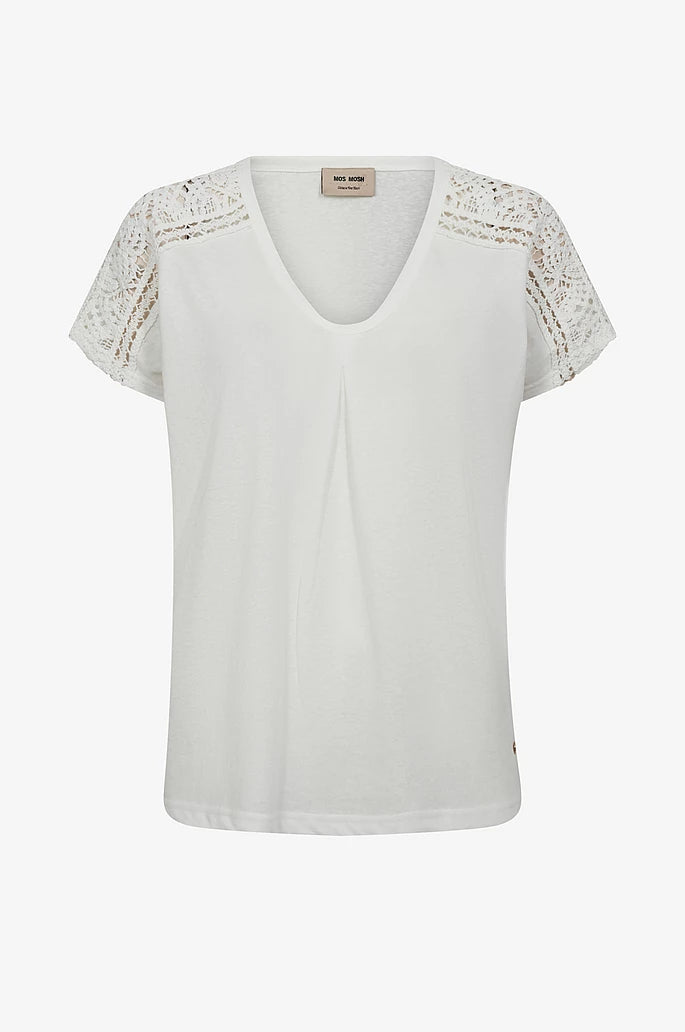 MOS MOSH Dayo V-neck Tee, White