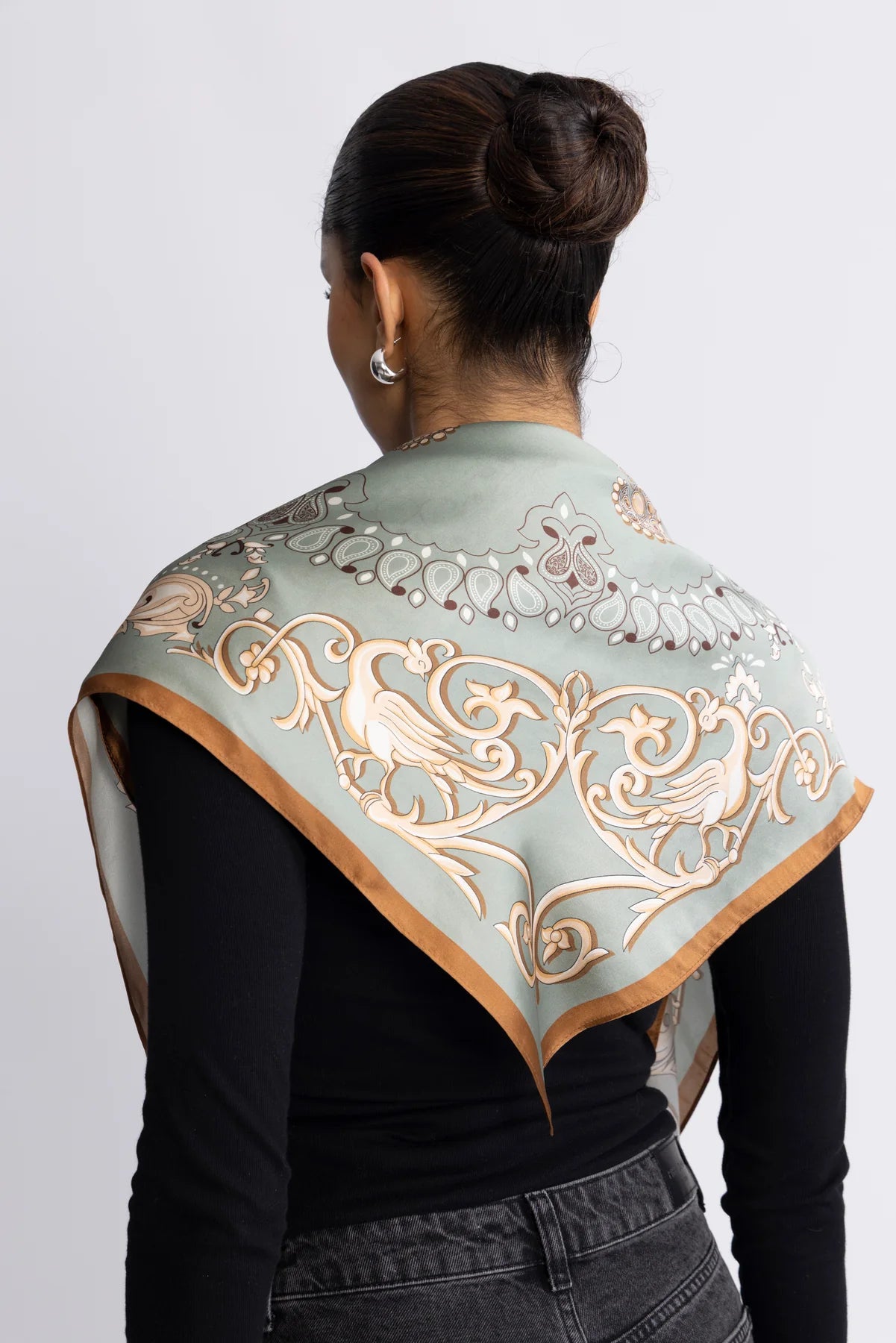 ANE MONE Lola Silkeskjerf, Pale green