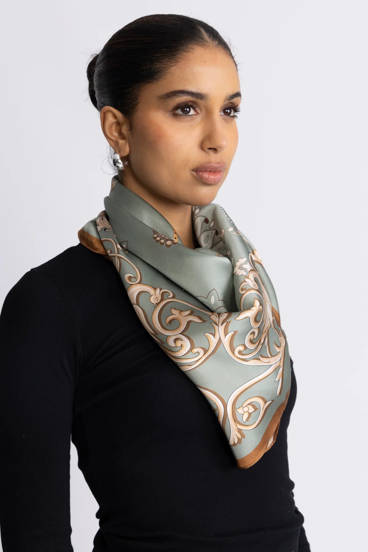 ANE MONE Lola Silkeskjerf, Pale green