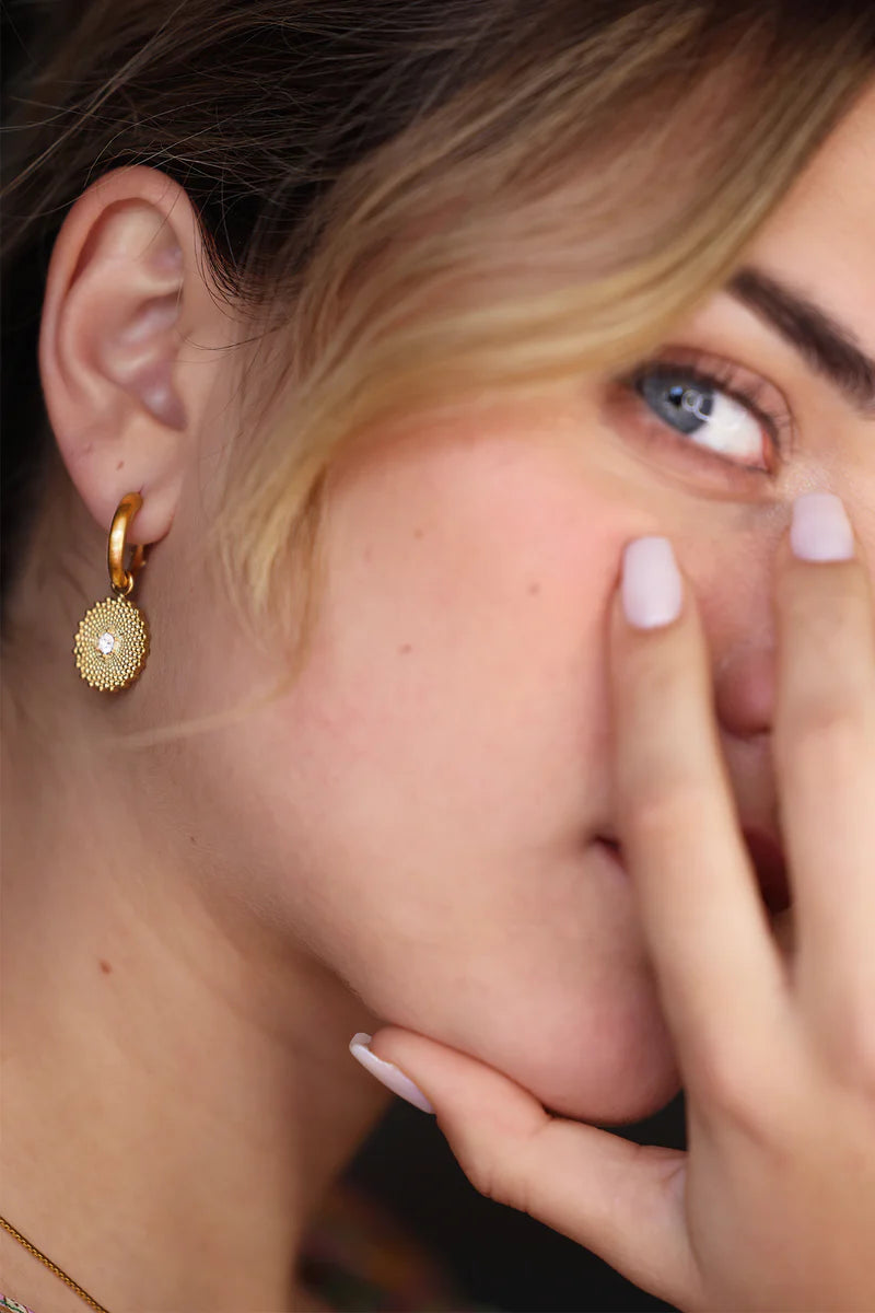 CAMILLA ØHRLING Sunshine Zirconia Earrings, Gold