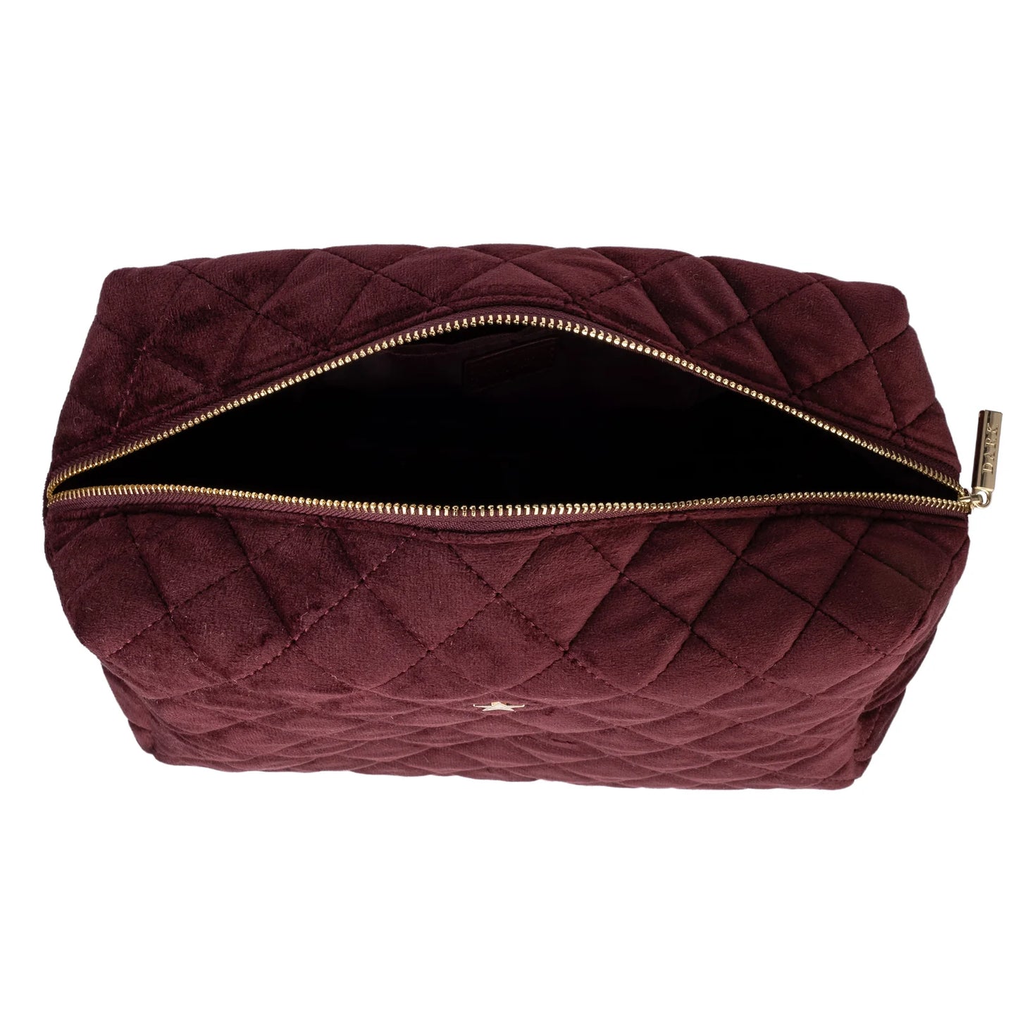 DARK Velvet Square Quilted Make-up Pouch Large, Maroon