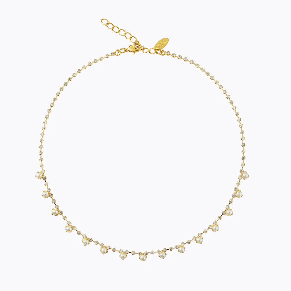 CAROLINE SVEDBOM Lily necklace gold, Peal