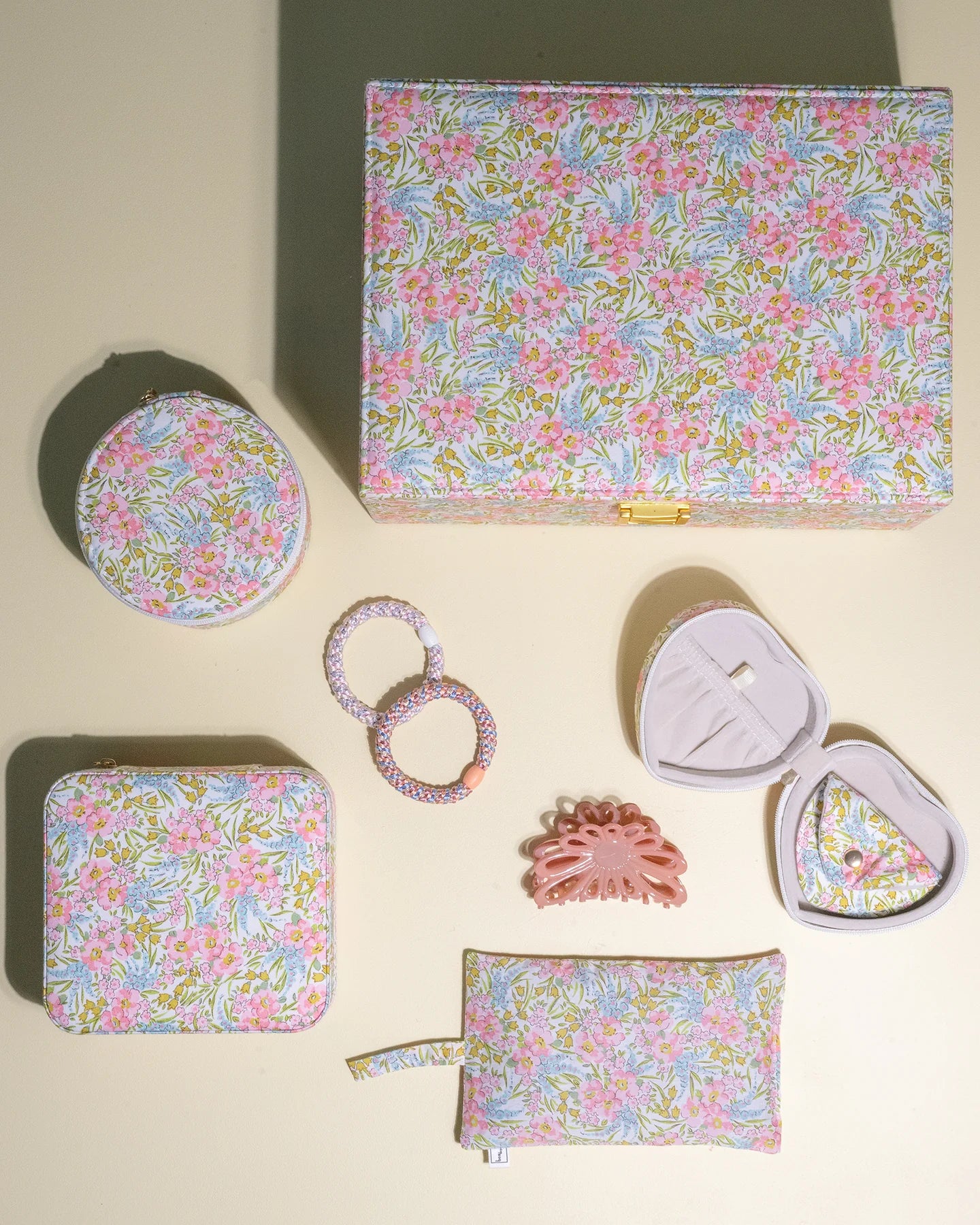 BON DEP Jewelry box heart mw Liberty, Swirling petals pink