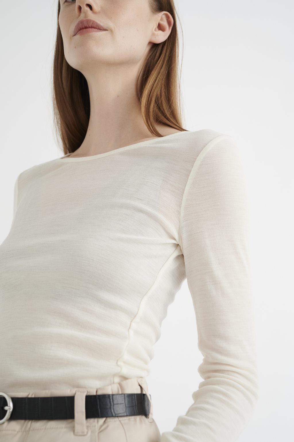 INWEAR Fang t-skjorte langermet, whisper white