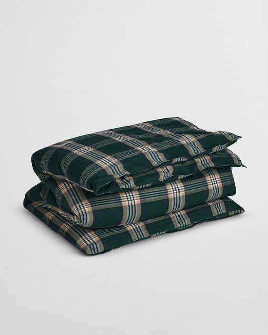 GANT Holiday Flannel Single Duvet 140x200, Tartan green