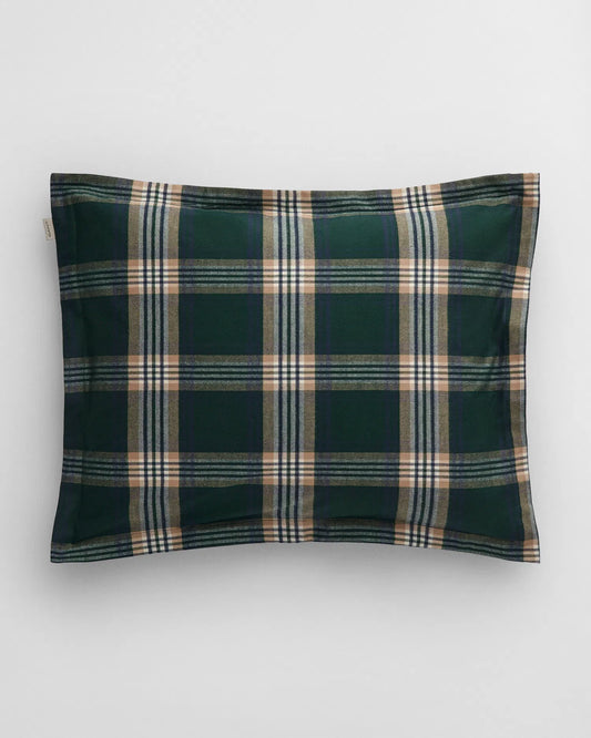 GANT Holiday Flannel Pillowcase, Tartan green