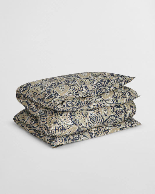 GANT Archive Paisley Print Single Duvet 140x200, Faded sage