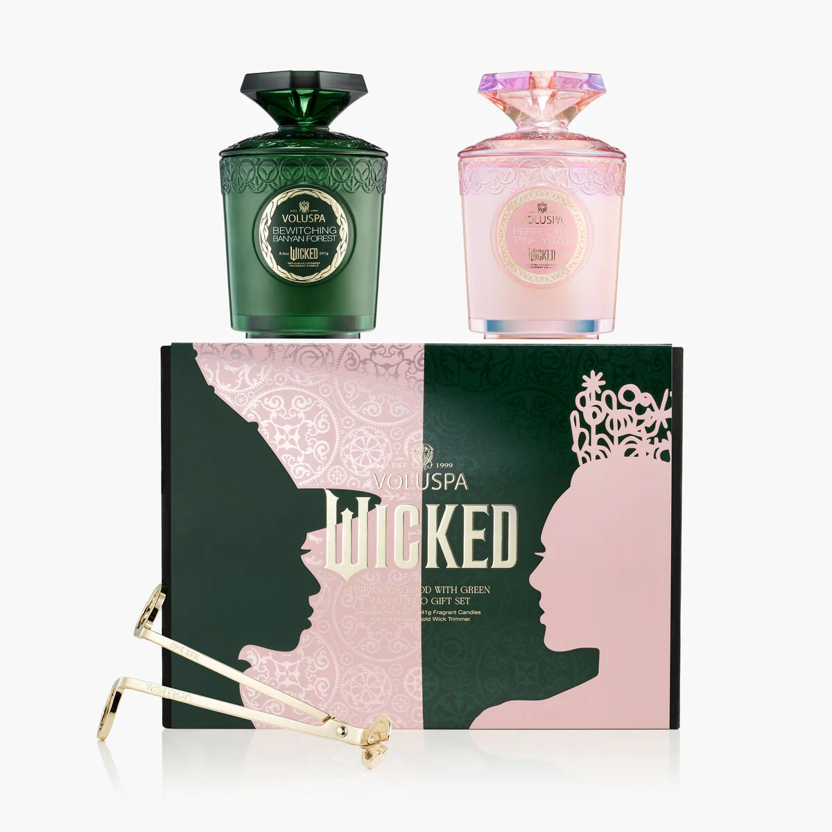 VOLUSPA Pink goes good whit green, candle duo set