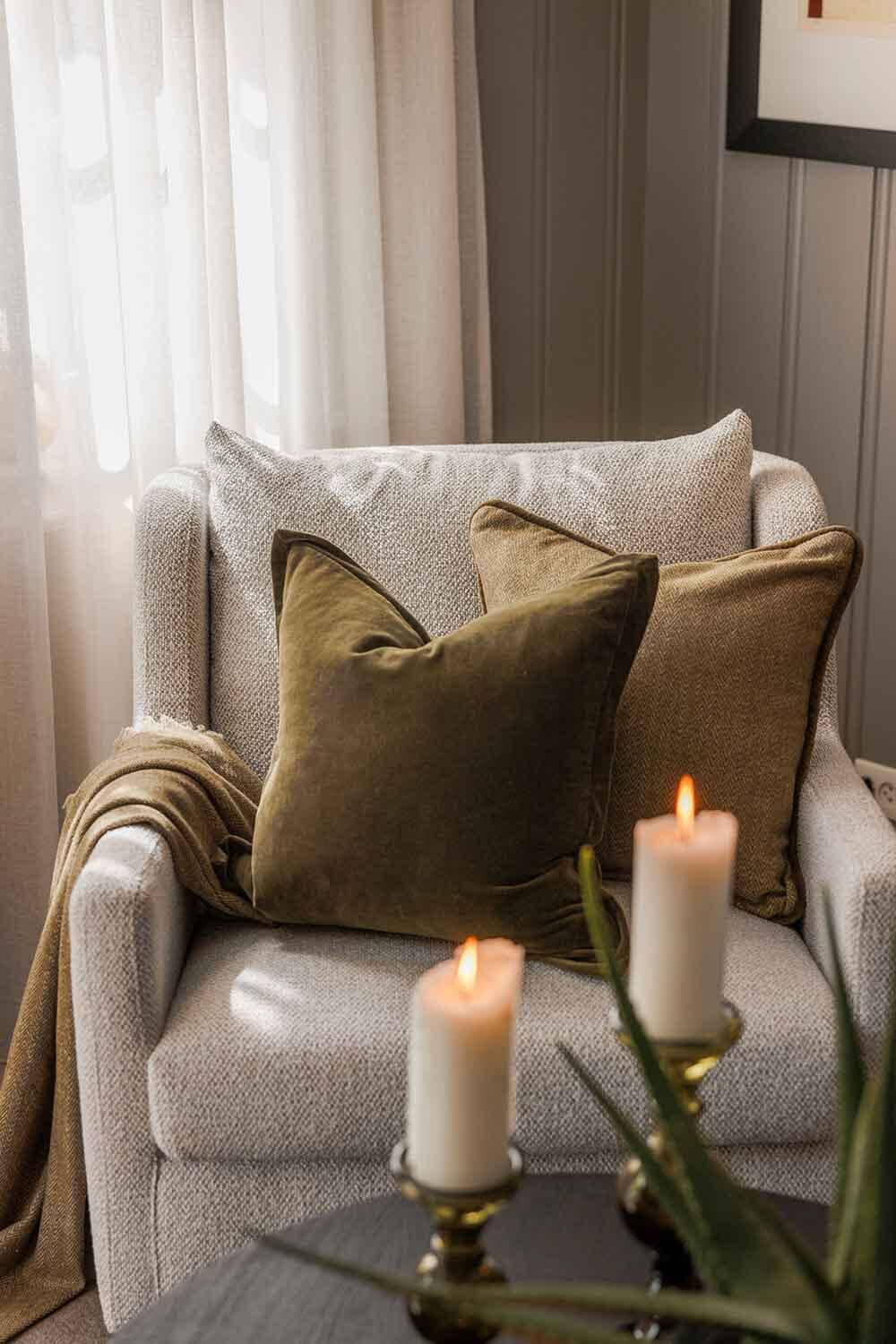 LAMA Famenne putetrekk herringbone, resirkulert ull