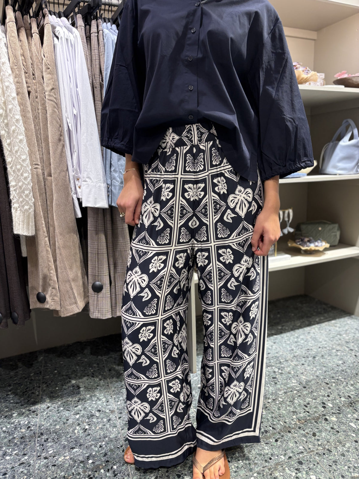 Mos Mosh Measa Linocut Pant, Salute Navy, Long