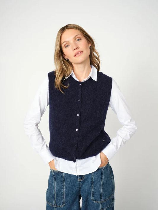 MOS MOSH Almine Thora Knit vest, Maritime blue