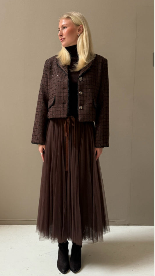 FROM PARIS WITH LOVE tyllskjørtet, brun