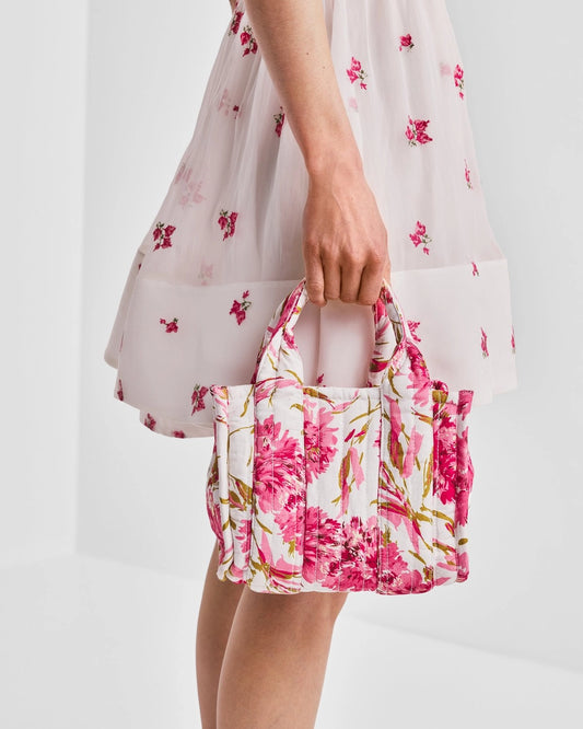 BY TIMO Tote Bag Small, Rosa blomst