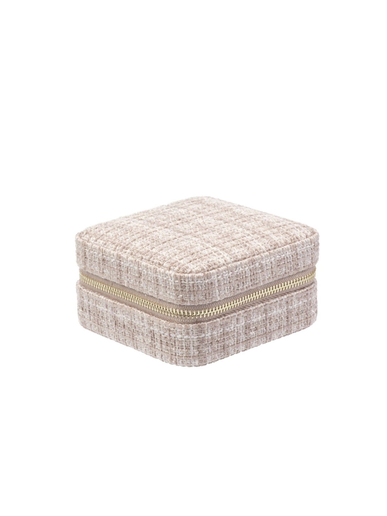 DARK Tweed Jewellery Box Mini, Warm taupe