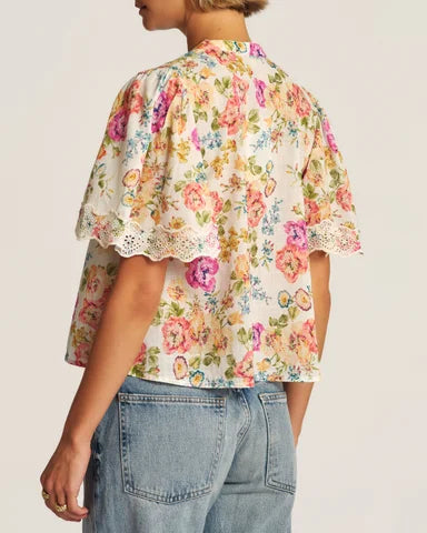 BY TIMO Cotton Slub Blouse, Flora