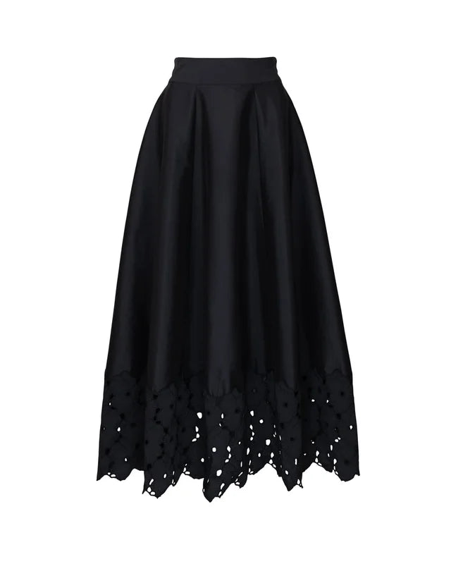 BY TIMO Embroidery Skirt, Black