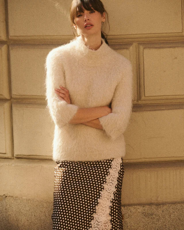 BY TIMO Hairy Knit Turtleneck Soft