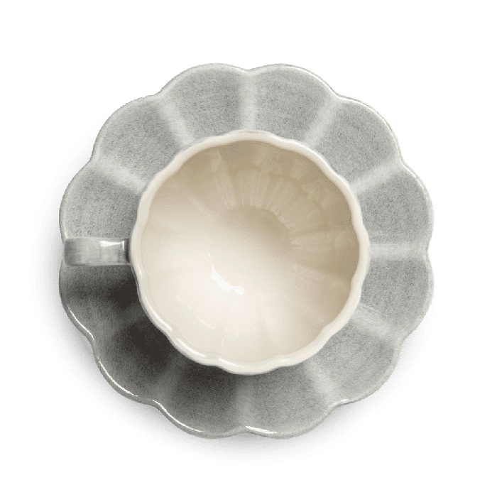 MATEUS Oyster Cup & Saucer 25cl , grå