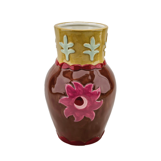 Brown sun vase D13.4 H21.3 cm