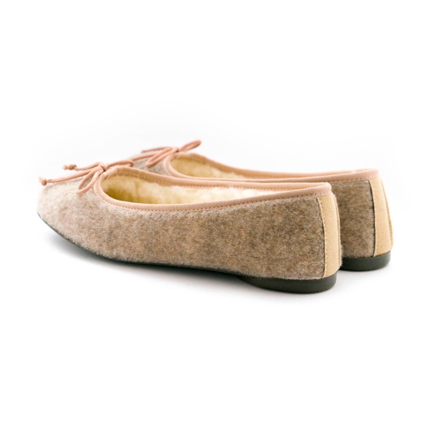 Beige ballet slippers for home