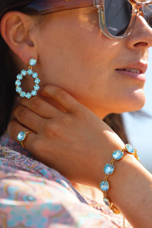 CAMILLA ØHRLING  Camilla Swarovski earrings - Ocean blue