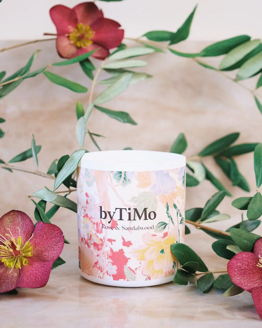 BY TIMO Rose & Sandalwood Scented Candle