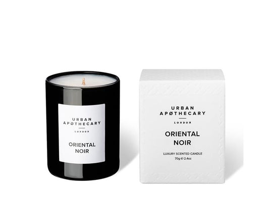 Luxury black small glass candel, Oriental Noir, 70gr