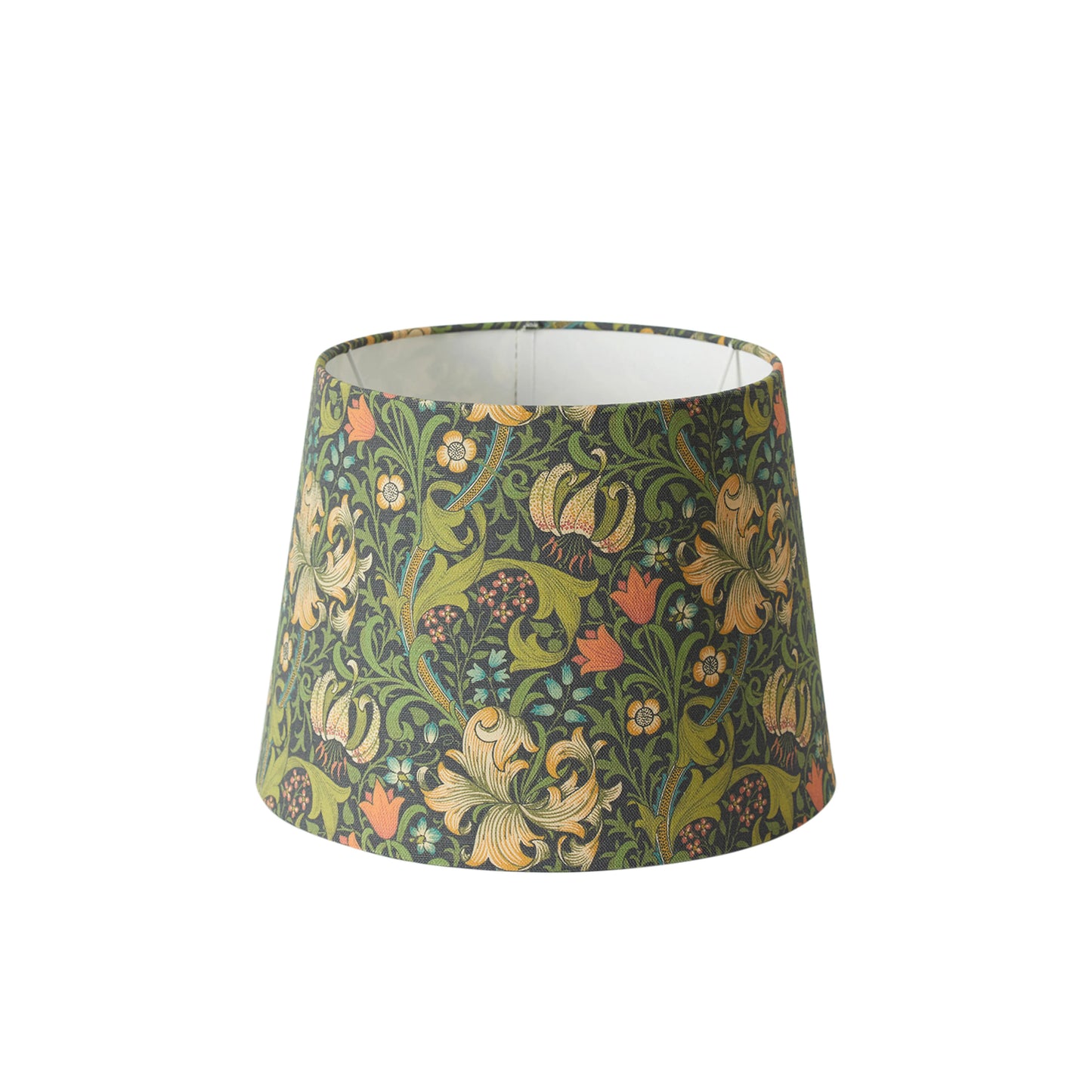 Lampeskjerm Qvist Classic Round, William Morris Golden Lily, svart, 18 cm