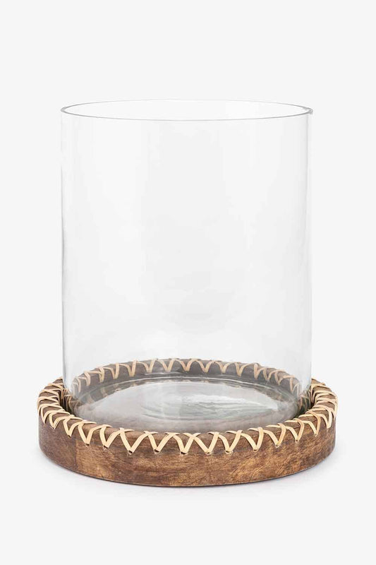 LAMA Lyslykt Bardolino i glass og trefot
