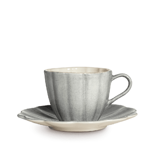 MATEUS Oyster Cup & Saucer 25cl , grå