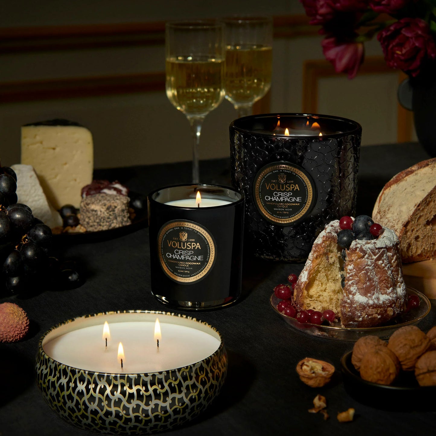  3-Wick Tin Candle, Crisp Champagne