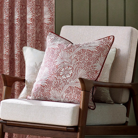 Marigold Piped Jacquard Cushion Russet 50x50